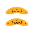 Picture of MGP 4 Caliper Covers Engraved Front & Rear Acura Yellow finish black ch