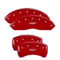 Picture of MGP 4 Caliper Covers Engraved Front & Rear MGP Red finish silver ch