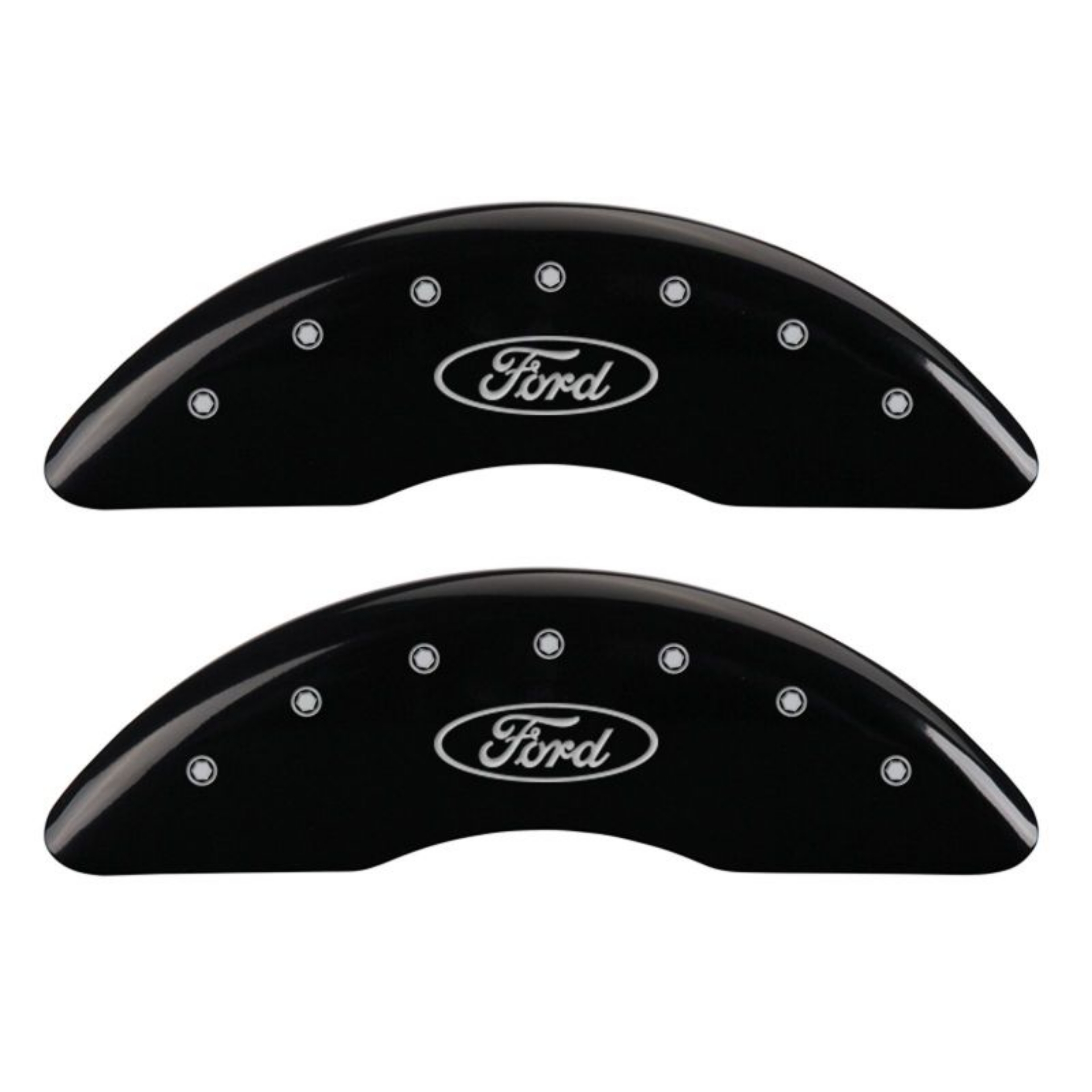 Picture of MGP 4 Caliper Covers Engraved Front & Rear Oval logo-Ford Black finish silver ch