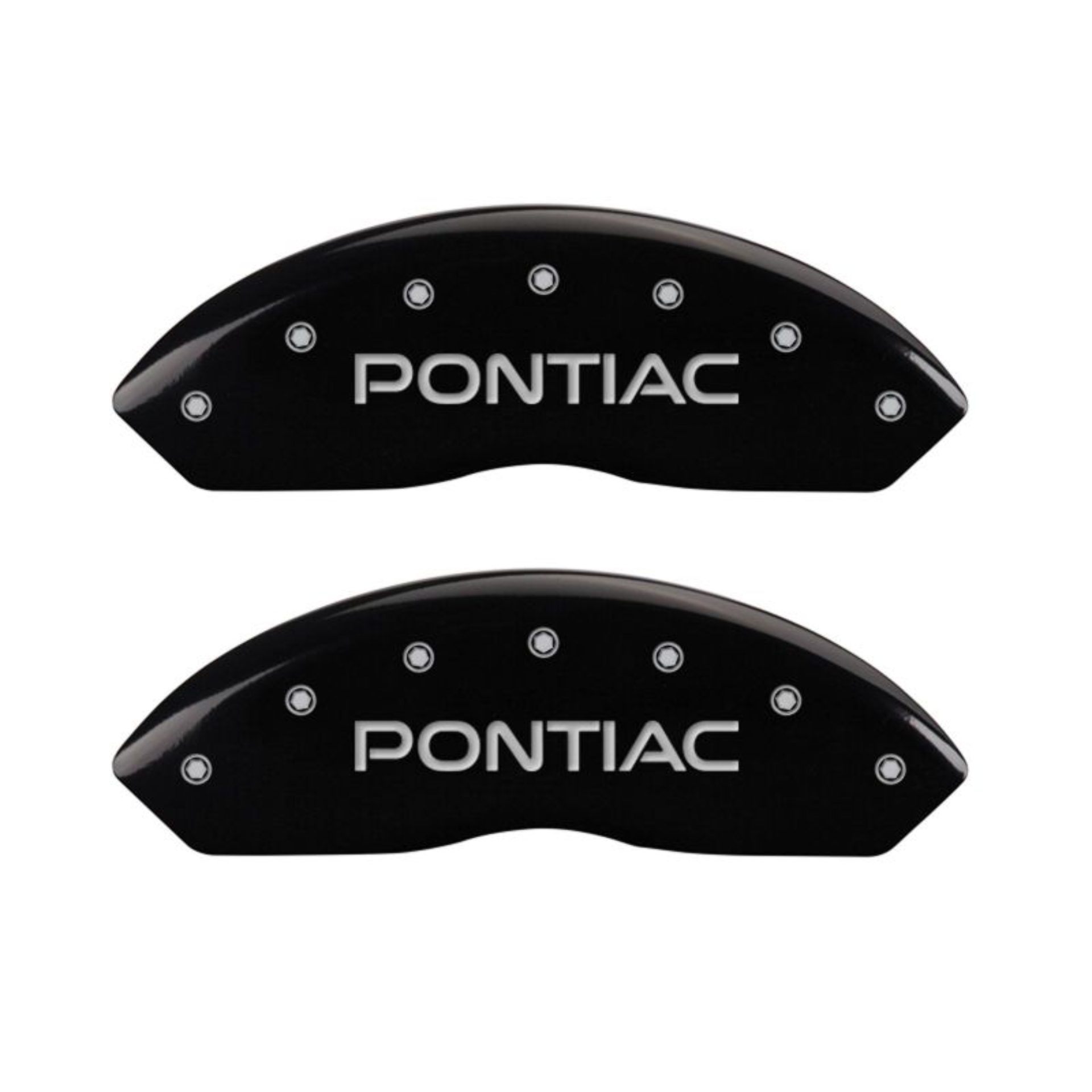 Picture of MGP 4 Caliper Covers Engraved Front Pontiac Engraved Rear GXP Black finish silver ch