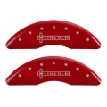 Picture of MGP 4 Caliper Covers Engraved Front Lincoln Engraved Rear Star logo Red finish silver ch