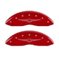 Picture of MGP 4 Caliper Covers Engraved Front & Rear Style 1-Chrysler Wing Red finish silver ch