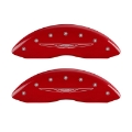 Picture of MGP 4 Caliper Covers Engraved Front & Rear Style 2-Chrysler Wing Red finish silver ch