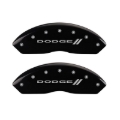 Picture of MGP 4 Caliper Covers Engraved Front & Rear With stripes-Dodge Black finish silver ch