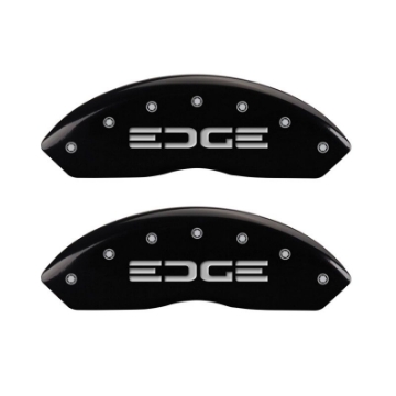 Picture of MGP 4 Caliper Covers Engraved Front & Rear Edge Black finish silver ch