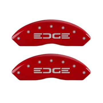 Picture of MGP 4 Caliper Covers Engraved Front & Rear Edge Red finish silver ch