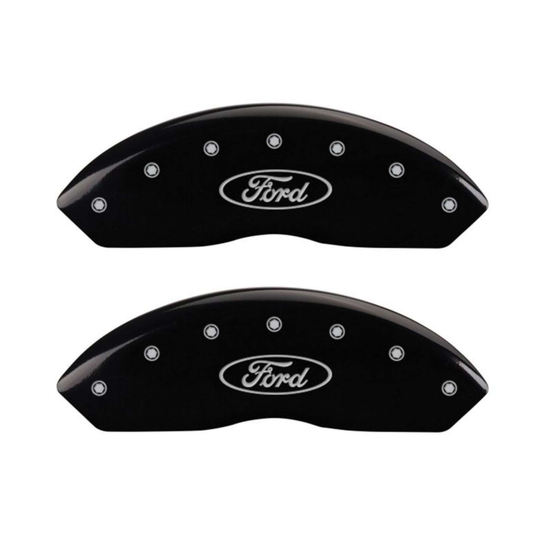 Picture of MGP 4 Caliper Covers Engraved Front & Rear Oval logo-Ford Black finish silver ch