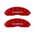 Picture of MGP 4 Caliper Covers Engraved Front & Rear Cobra Red finish silver ch