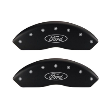 Picture of MGP 4 Caliper Covers Engraved Front Shelby Engraved Rear Tiffany Snake Black finish silver ch