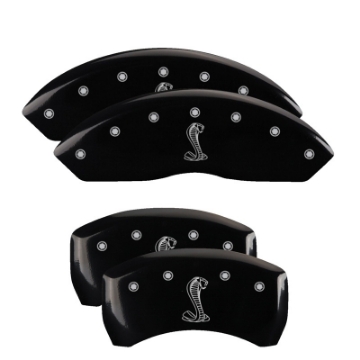 Picture of MGP 4 Caliper Covers Engraved Front & Rear Tiffany Snake Black finish silver ch