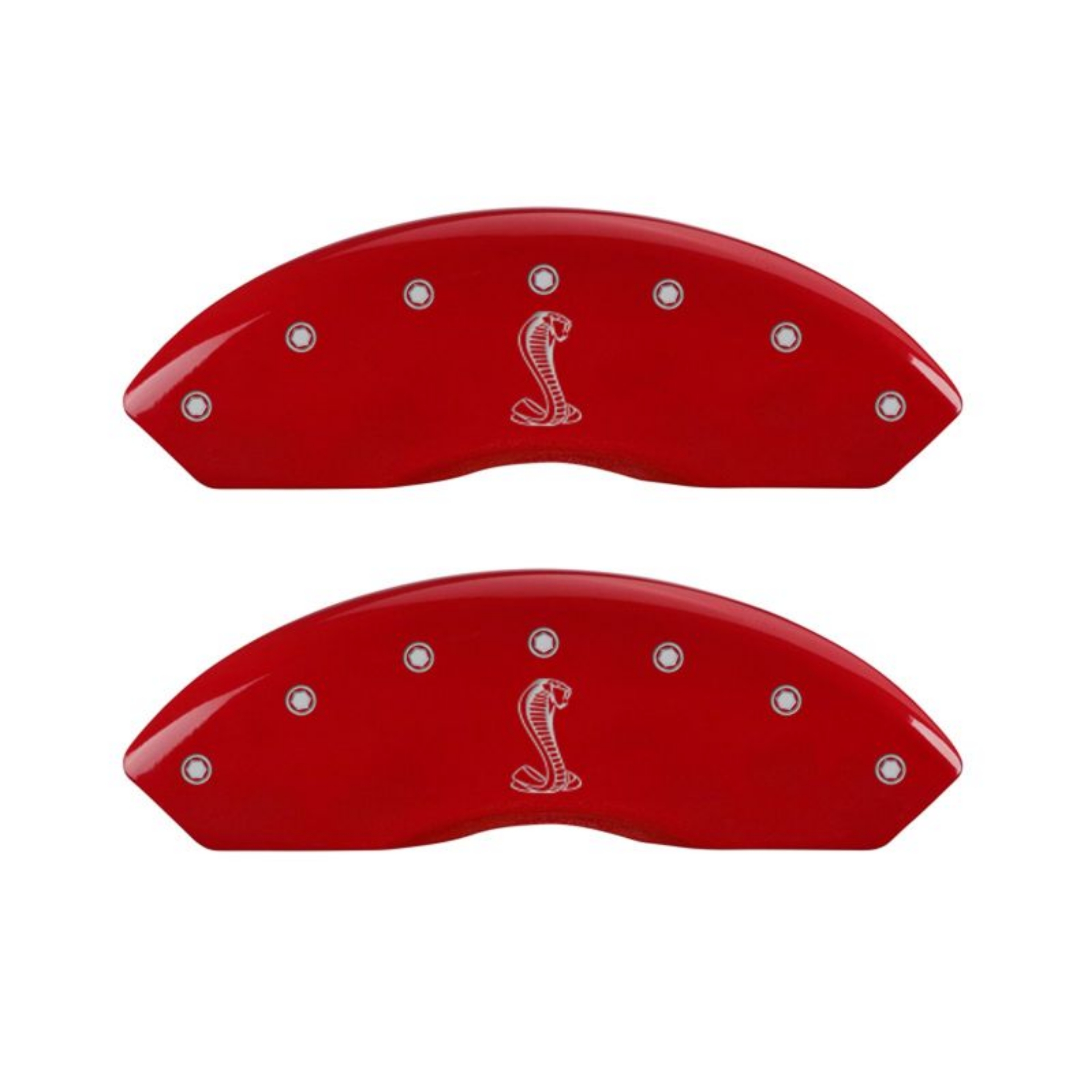 Picture of MGP 4 Caliper Covers Engraved Front & Rear Tiffany Snake Red finish silver ch