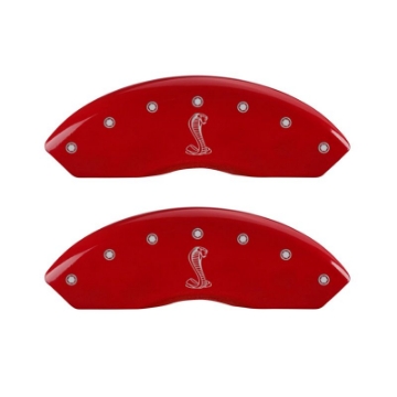 Picture of MGP 4 Caliper Covers Engraved Front & Rear Tiffany Snake Red finish silver ch