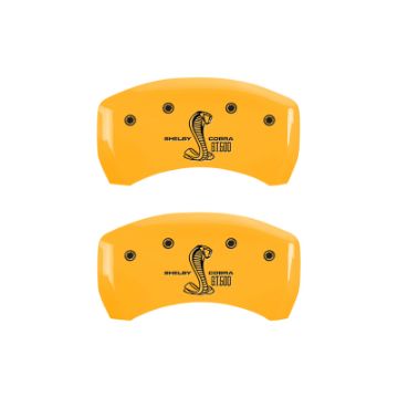 Picture of MGP Rear set 2 Caliper Covers Engraved Rear Snake Yellow finish black ch