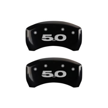 Picture of MGP Rear set 2 Caliper Covers Engraved Rear Cobra Black finish silver ch