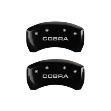 Picture of MGP Rear set 2 Caliper Covers Engraved Rear Cobra Black finish silver ch
