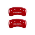 Picture of MGP Rear set 2 Caliper Covers Engraved Rear Cobra Red finish silver ch