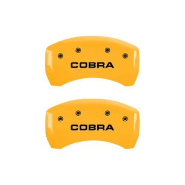 Picture of MGP Rear set 2 Caliper Covers Engraved Rear Cobra Yellow finish black ch
