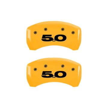 Picture of MGP Rear set 2 Caliper Covers Engraved Rear Cobra Yellow finish black ch