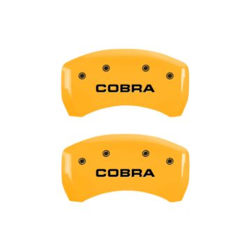 Picture of MGP Rear set 2 Caliper Covers Engraved Rear Cobra Yellow finish black ch