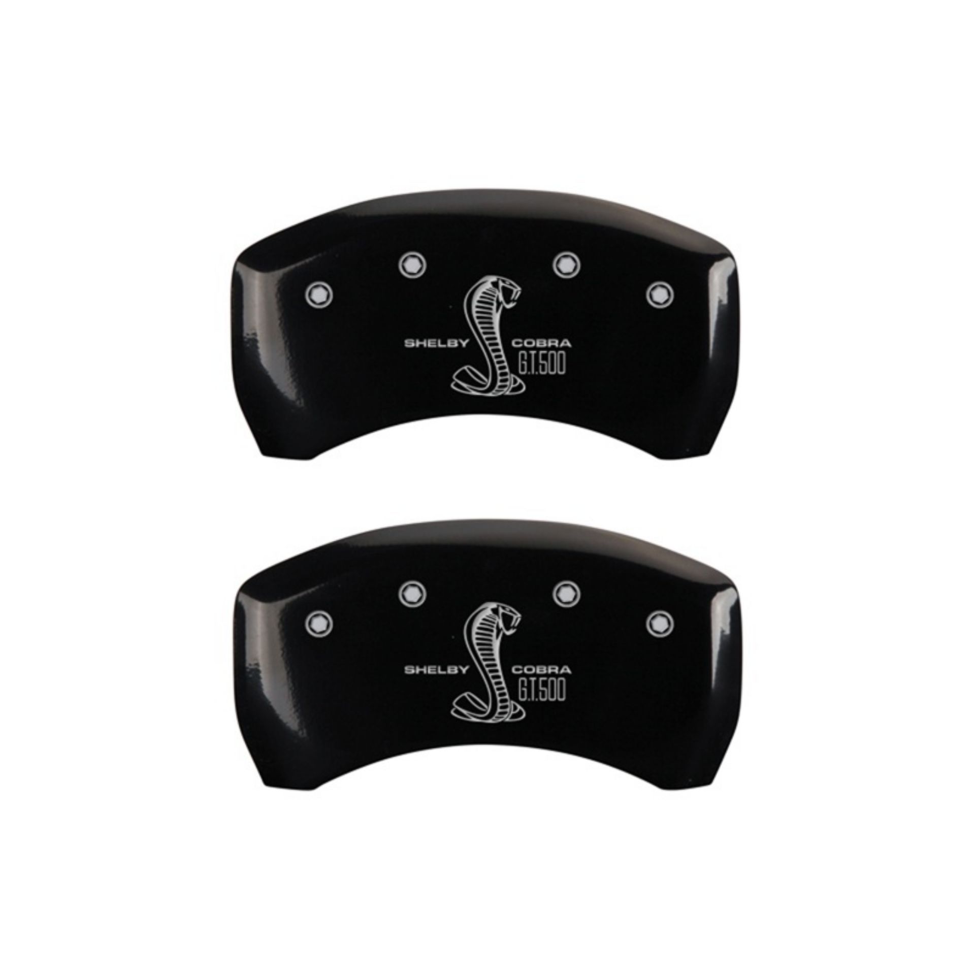 Picture of MGP Rear set 2 Caliper Covers Engraved Rear GT500 Shelby & Cobra Black finish silver ch