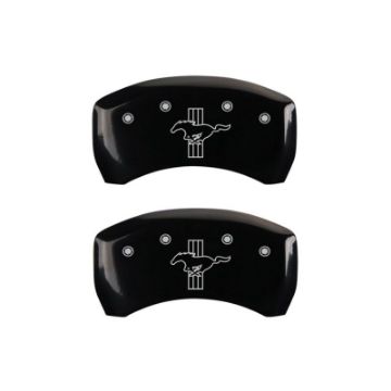 Picture of MGP Rear set 2 Caliper Covers Engraved Rear GT500 Shelby & Cobra Black finish silver ch