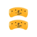 Picture of MGP Rear set 2 Caliper Covers Engraved Rear GT500 Shelby & Cobra Yellow finish black ch