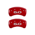 Picture of MGP Rear set 2 Caliper Covers Engraved Rear 50 Red finish silver ch