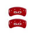 Picture of MGP Rear set 2 Caliper Covers Engraved Rear 50 Red finish silver ch
