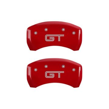 Picture of MGP Rear set 2 Caliper Covers Engraved Rear S197-GT Red finish silver ch