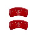 Picture of MGP Rear set 2 Caliper Covers Engraved Rear Tiffany Snake Red finish silver ch