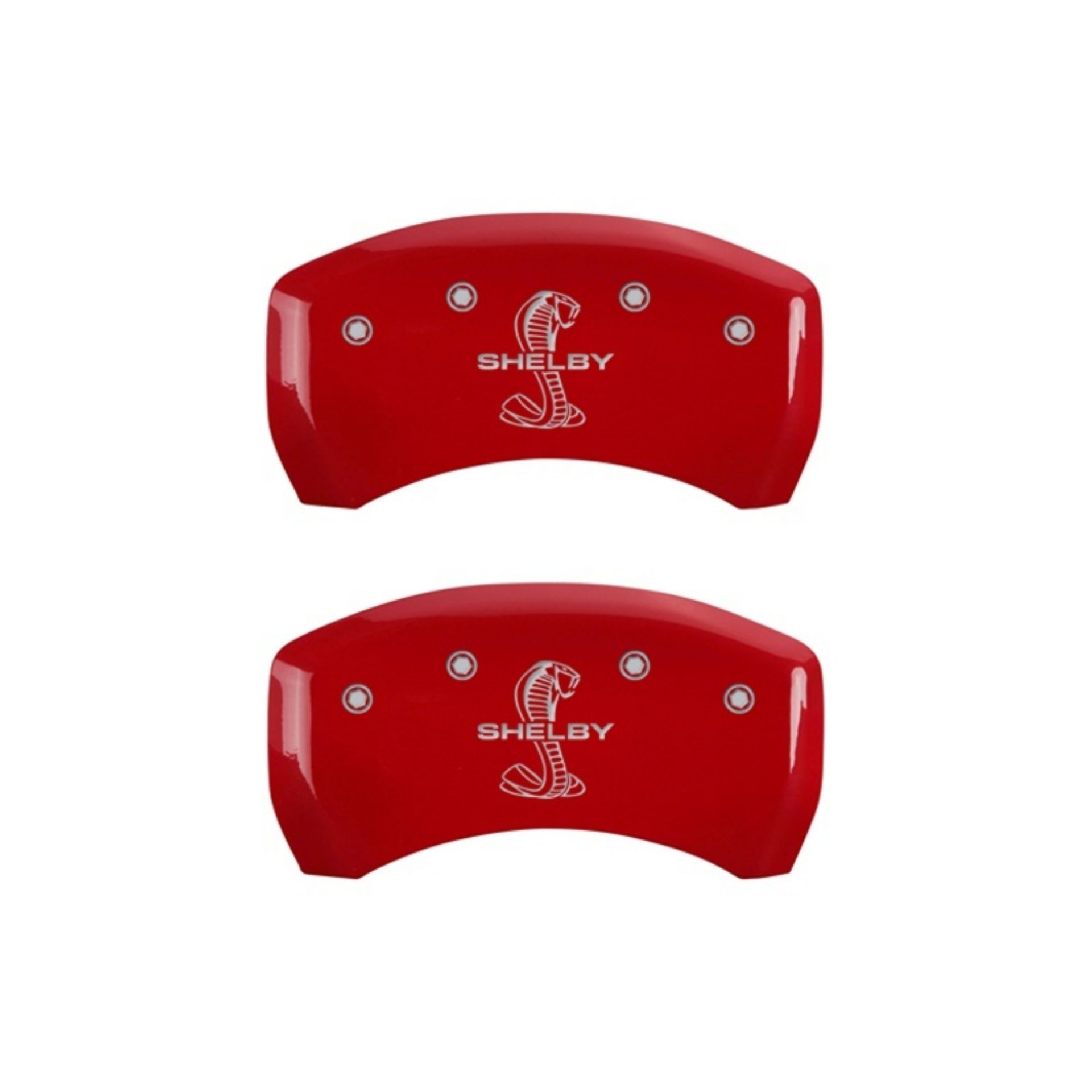 Picture of MGP Rear set 2 Caliper Covers Engraved Rear Tiffany Snake Red finish silver ch