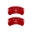 Picture of MGP Rear set 2 Caliper Covers Engraved Rear Tiffany Snake Red finish silver ch