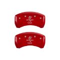 Picture of MGP Rear set 2 Caliper Covers Engraved Rear Tiffany Snake Red finish silver ch