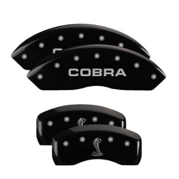 Picture of MGP Rear set 2 Caliper Covers Engraved Rear Tiffany Snake Black finish silver ch