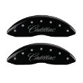 Picture of MGP 4 Caliper Covers Engraved Front & Rear Cursive-Cadillac Black finish silver ch