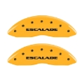 Picture of MGP 4 Caliper Covers Engraved Front & Rear Escalade Yellow finish black ch