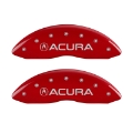 Picture of MGP 4 Caliper Covers Engraved Front Acura Engraved Rear MDX Red finish silver ch