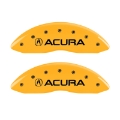 Picture of MGP 4 Caliper Covers Engraved Front Acura Engraved Rear MDX Yellow finish black ch