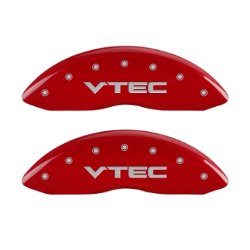 Picture of MGP 4 Caliper Covers Engraved Front & Rear Vtech Red finish silver ch