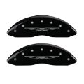 Picture of MGP 4 Caliper Covers Engraved Front & Rear Style 2-Chrysler Wing Black finish silver ch