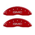 Picture of MGP 4 Caliper Covers Engraved Front & Rear GMC Red finish silver ch