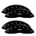 Picture of MGP 4 Caliper Covers Engraved Front & Rear Silverado style-SS Black finish silver ch