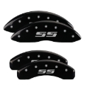 Picture of MGP 4 Caliper Covers Engraved Front & Rear Silverado style-SS Black finish silver ch