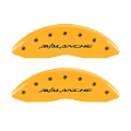 Picture of MGP 4 Caliper Covers Engraved Front & Rear Avalanche Yellow finish black ch