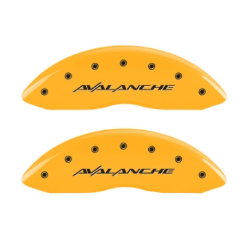 Picture of MGP 4 Caliper Covers Engraved Front & Rear Avalanche Yellow finish black ch
