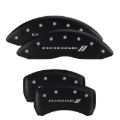 Picture of MGP 4 Caliper Covers Engraved Front & Rear With stripes-Dodge Black finish silver ch