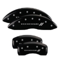 Picture of MGP 4 Caliper Covers Engraved Front & Rear With stripes-Dodge Black finish silver ch