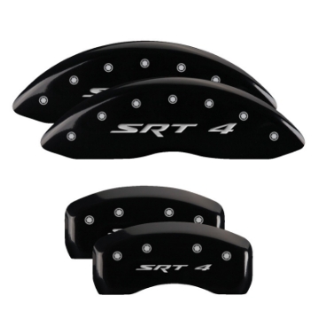 Picture of MGP 4 Caliper Covers Engraved Front & Rear SRT4 Black finish silver ch