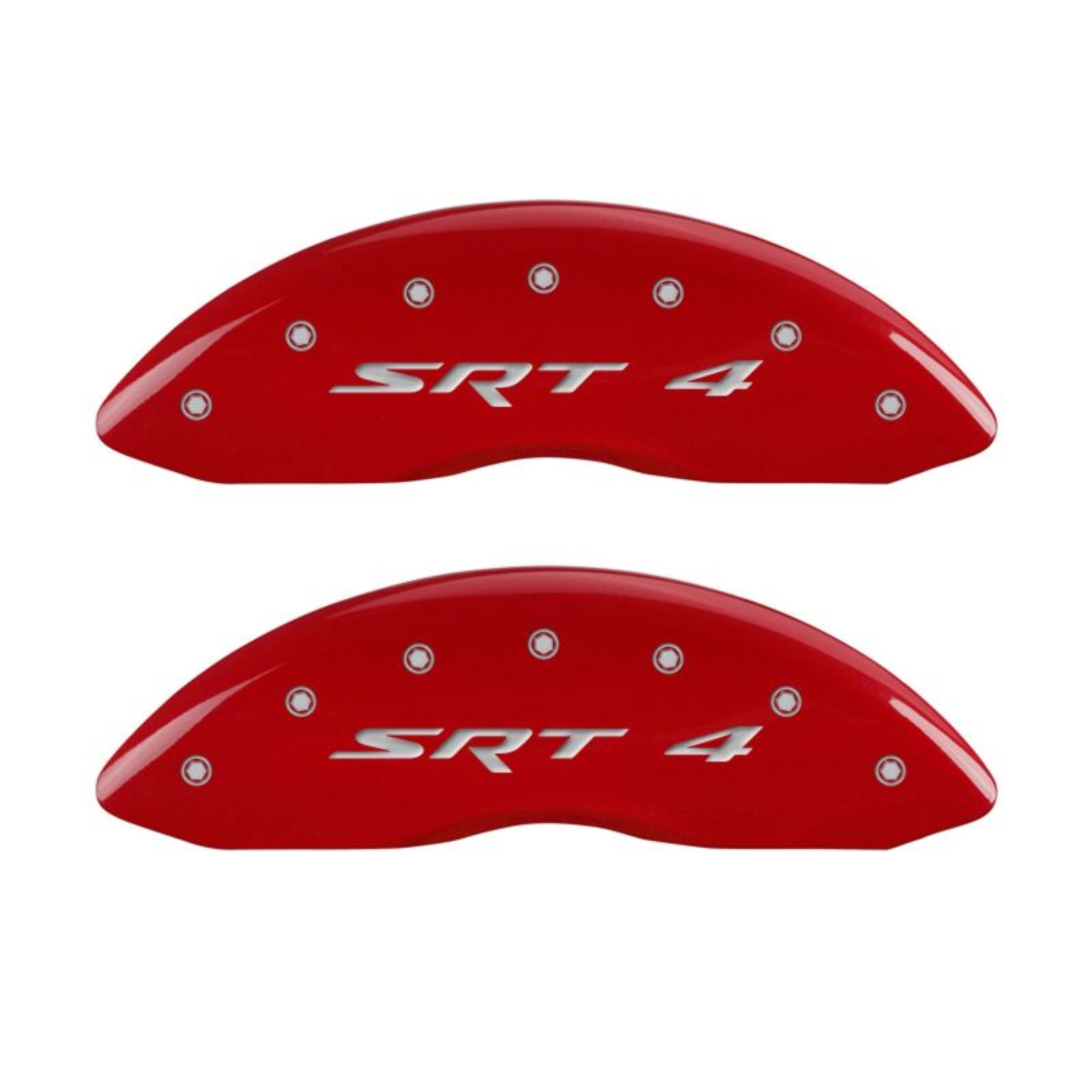 Picture of MGP 4 Caliper Covers Engraved Front & Rear SRT4 Red finish silver ch
