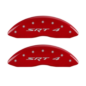 Picture of MGP 4 Caliper Covers Engraved Front & Rear SRT4 Red finish silver ch